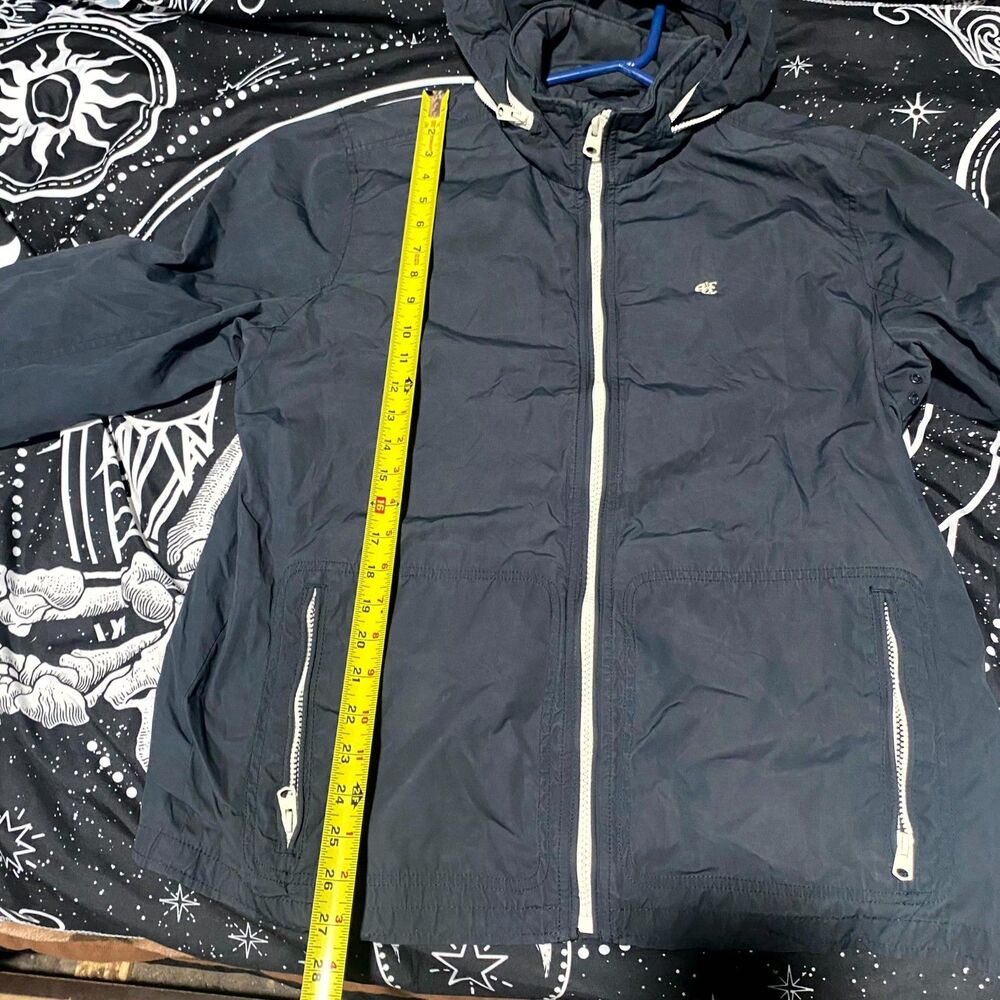 Abercrombie & Fitch Windbreaker Jacket Men's 2XL Black Hooded Full-Zip Outdoor - Picture 4 of 6